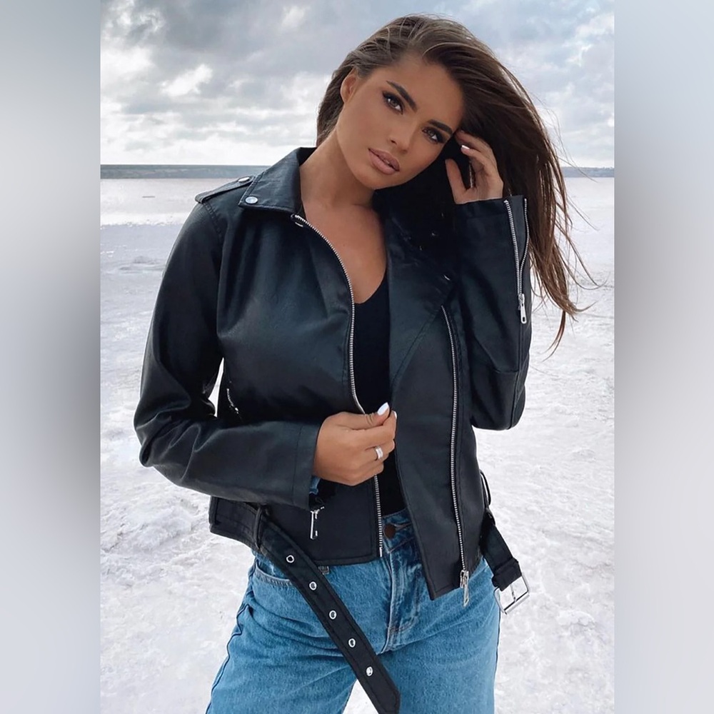 Araxie Vegan Leather Jacket - Black